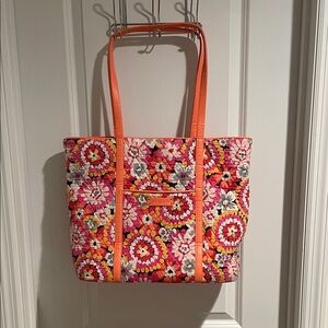 Vera Bradley Orange and Pink Floral Tote Bag